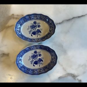 Spode Blue bone China dishes 6x4 1/4” blue & white dishes (2)